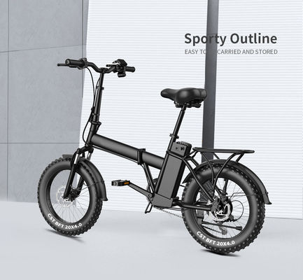 48v Folding Electric Bike Lightweight 27kg Net Weight With 14in Fat Tyre