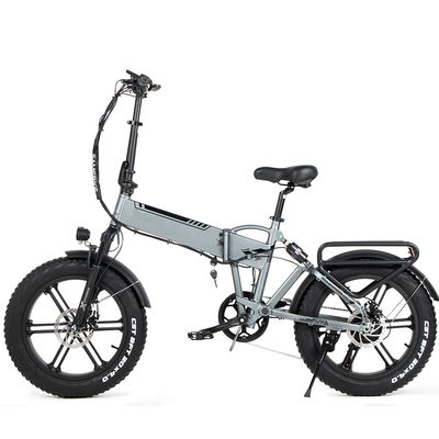 160Brake Fat Tire Electric Folding Bike , 10000mah Folding Electric Bike 20