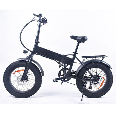 40km Fat Tire Electric Folding Bike Pollutionfree 6gears With PU Saddle