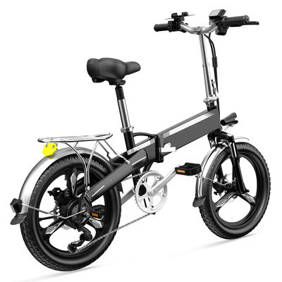 Aluminum Alloy Lightest Full Suspension Ebike , 7Speed Electric Bike 20in