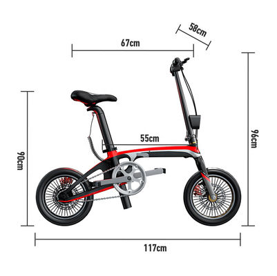 Carbon Fibre Lightest Folding Electric Bike 250W With Sealed Axis