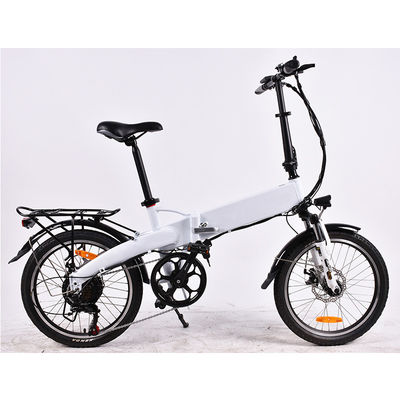 PU Lightweight Folding Electric Bicycle , 20 Inch Electric Folding Bike 500 Watt