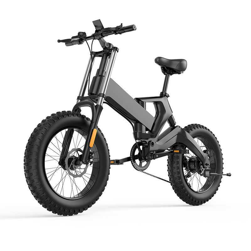 20 Inch Fat Tire Electric Folding Bike AC100v With 10AH Lithium Battery