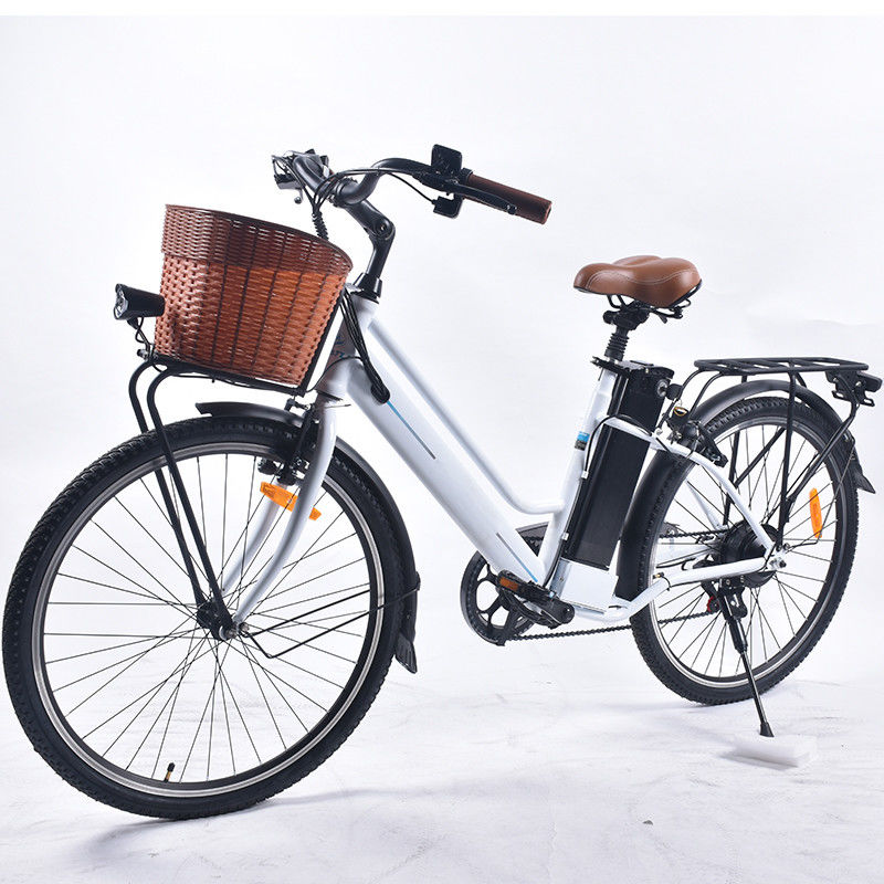 120KG Max Loading Ladies Lightweight Electric Bike 26x1.75 With Basket