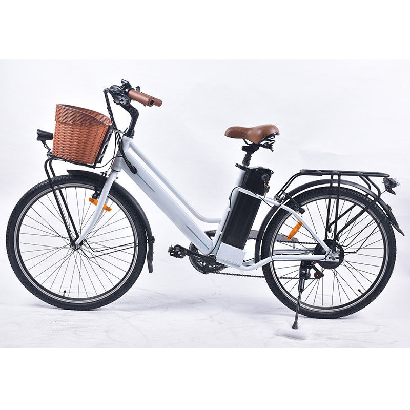 6Speed Lightweight Ladies Electric Bike , 25km/H Electric Ladies Bike With Basket